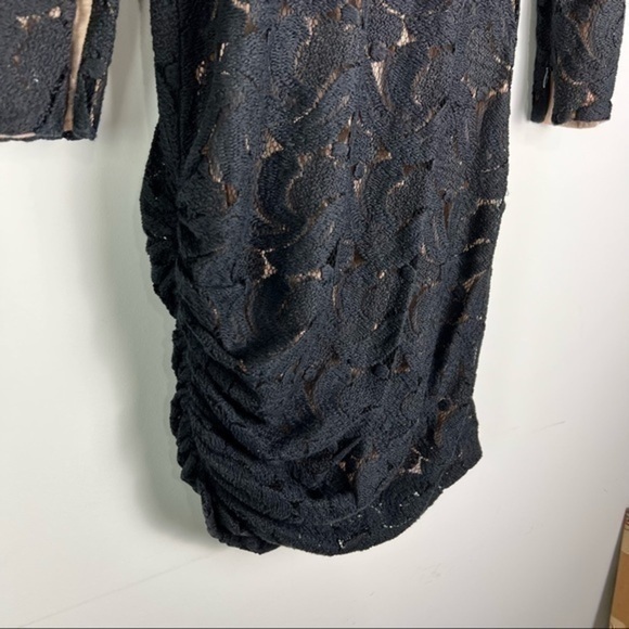 A.L.C. Black Lace Overlay Sheath Dress Womens Long Sleeve Fitted Size Small - Picture 8 of 10